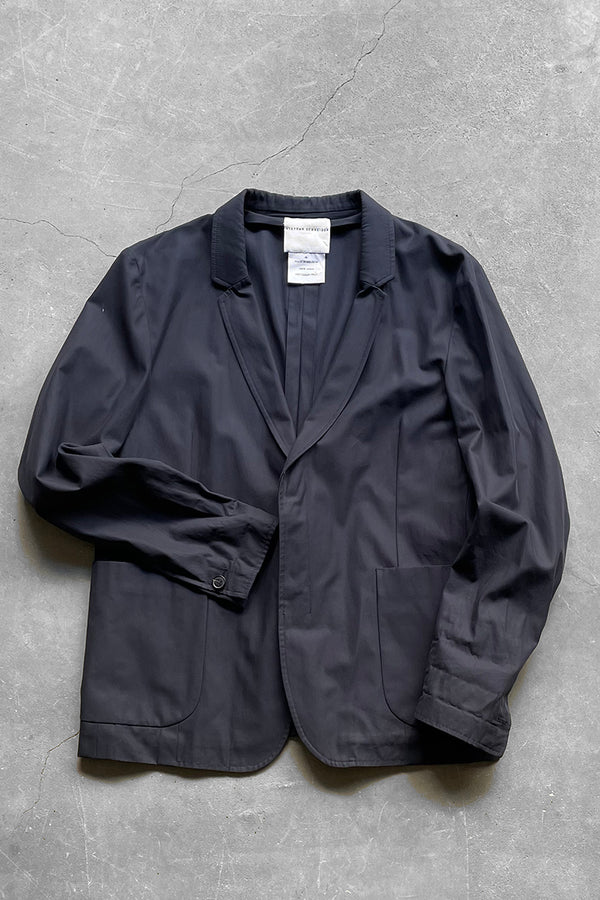 MADE IN BELGIUM COTTON TAILORED JACKET / NAVY [SIZE: 6 USED]