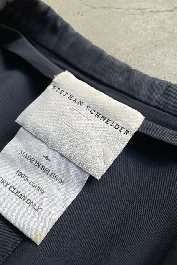 MADE IN BELGIUM COTTON TAILORED JACKET / NAVY [SIZE: 6 USED]