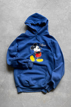 画像をギャラリービューアに読み込む, MADE IN USA 90&#39;S MICKEY PRINT SWEAT HOODIE / BLUE [SIZE: M USED]
