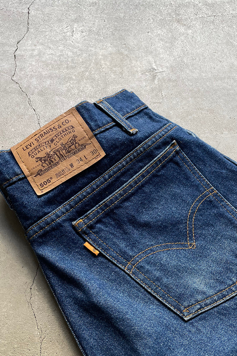 MADE IN MEXICO 96'S 505 ORANGE TAB DENIM PANTS / INDIGO [SIZE: 34 USED]