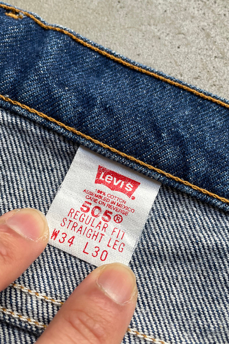 MADE IN MEXICO 96'S 505 ORANGE TAB DENIM PANTS / INDIGO [SIZE: 34 USED]