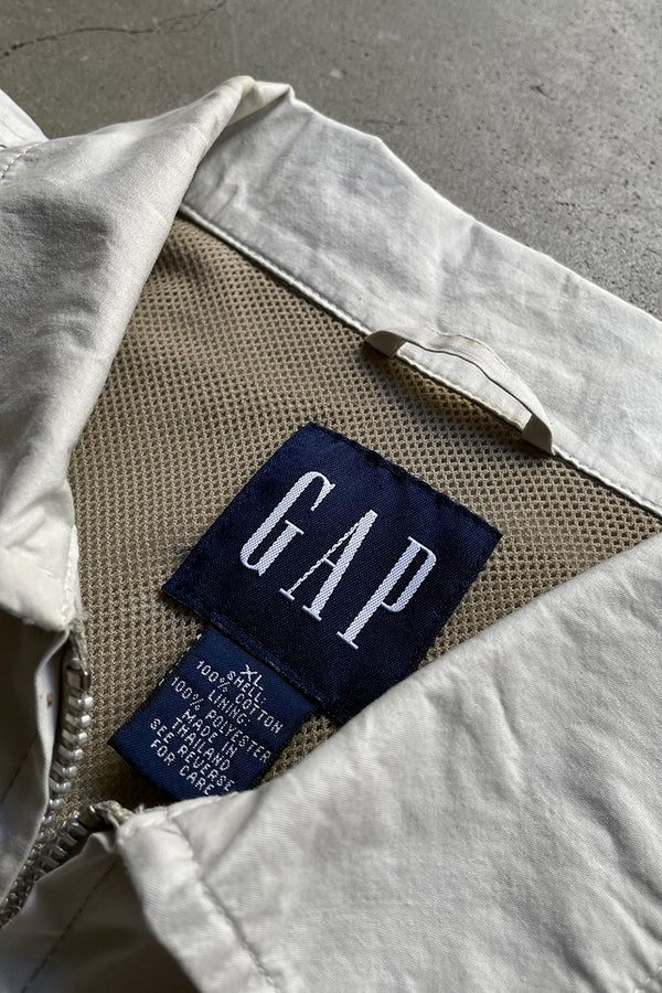 90'S COTTON ZIP JACKET / BEIGE [SIZE: XL USED]