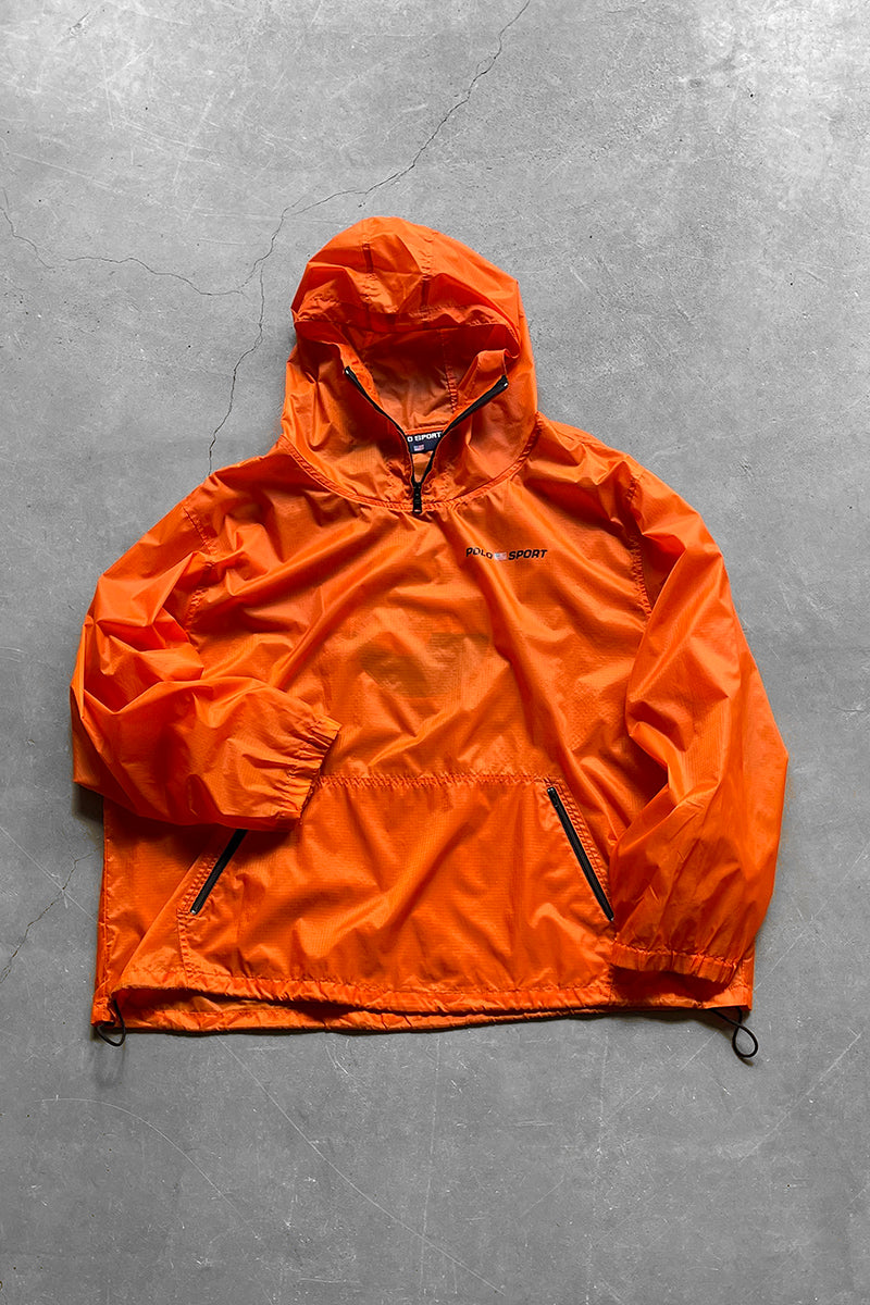 90'S RIP STOP NYLON PULLOVER JACKET / ORANGE [SIZE: XL USED]