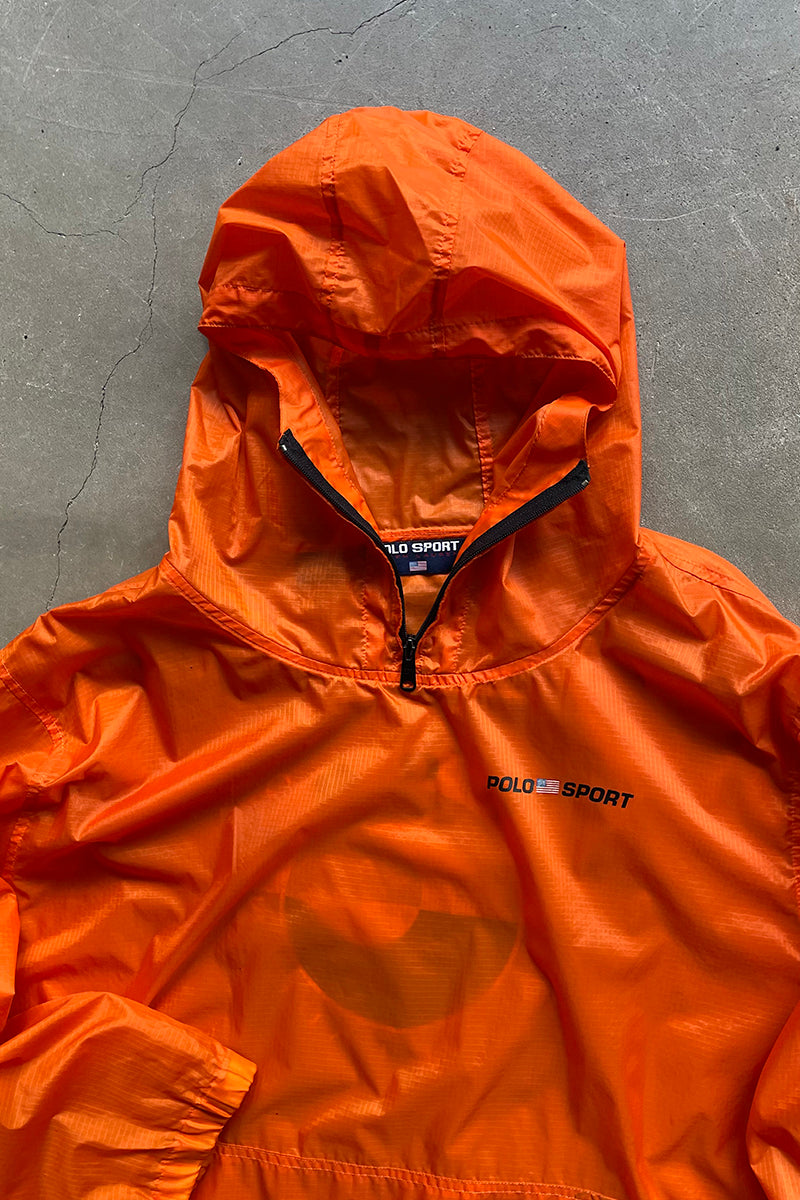 90'S RIP STOP NYLON PULLOVER JACKET / ORANGE [SIZE: XL USED]