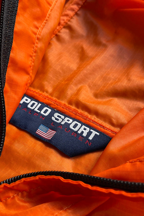90'S RIP STOP NYLON PULLOVER JACKET / ORANGE [SIZE: XL USED]