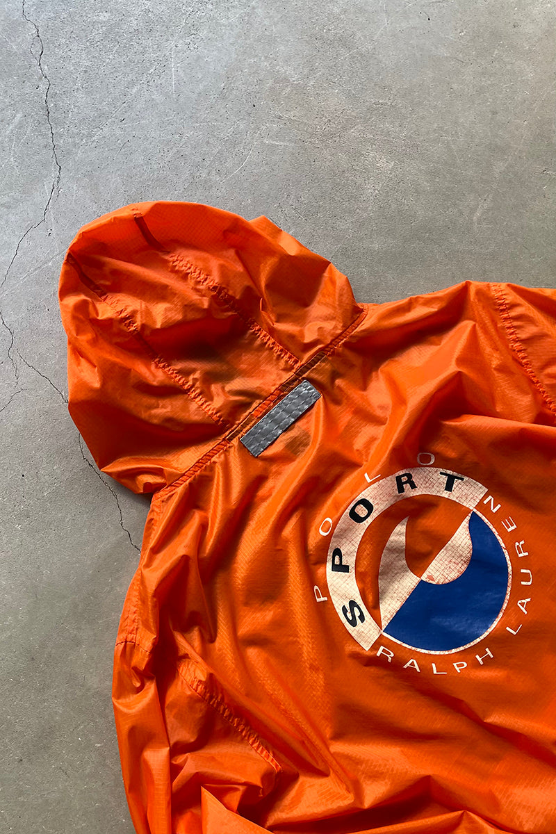 90'S RIP STOP NYLON PULLOVER JACKET / ORANGE [SIZE: XL USED]