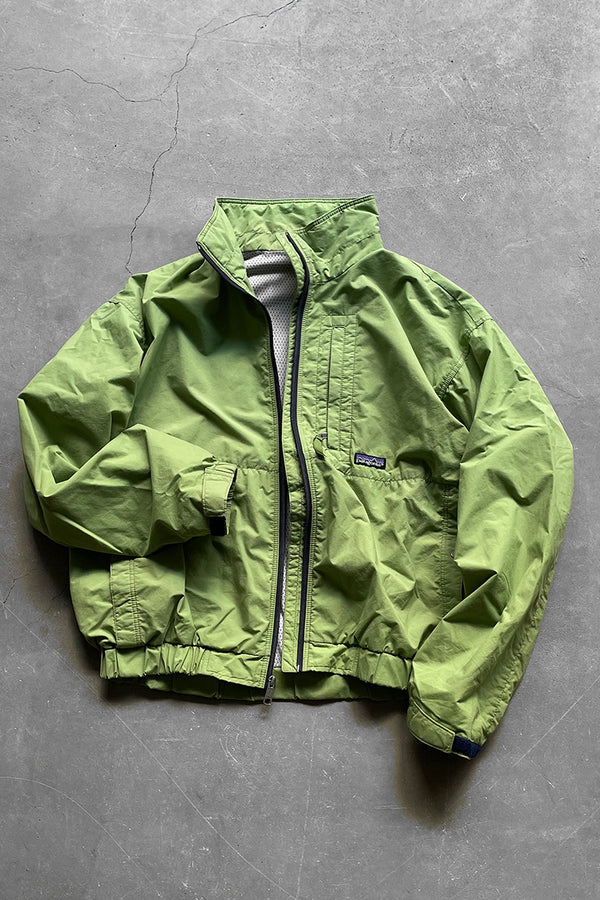 MADE IN USA 90'S ZIP NYLON JACKET / GREEN [SIZE: L USED]