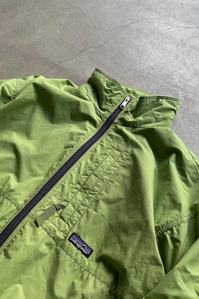 MADE IN USA 90'S ZIP NYLON JACKET / GREEN [SIZE: L USED]