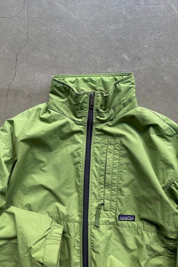 MADE IN USA 90'S ZIP NYLON JACKET / GREEN [SIZE: L USED]