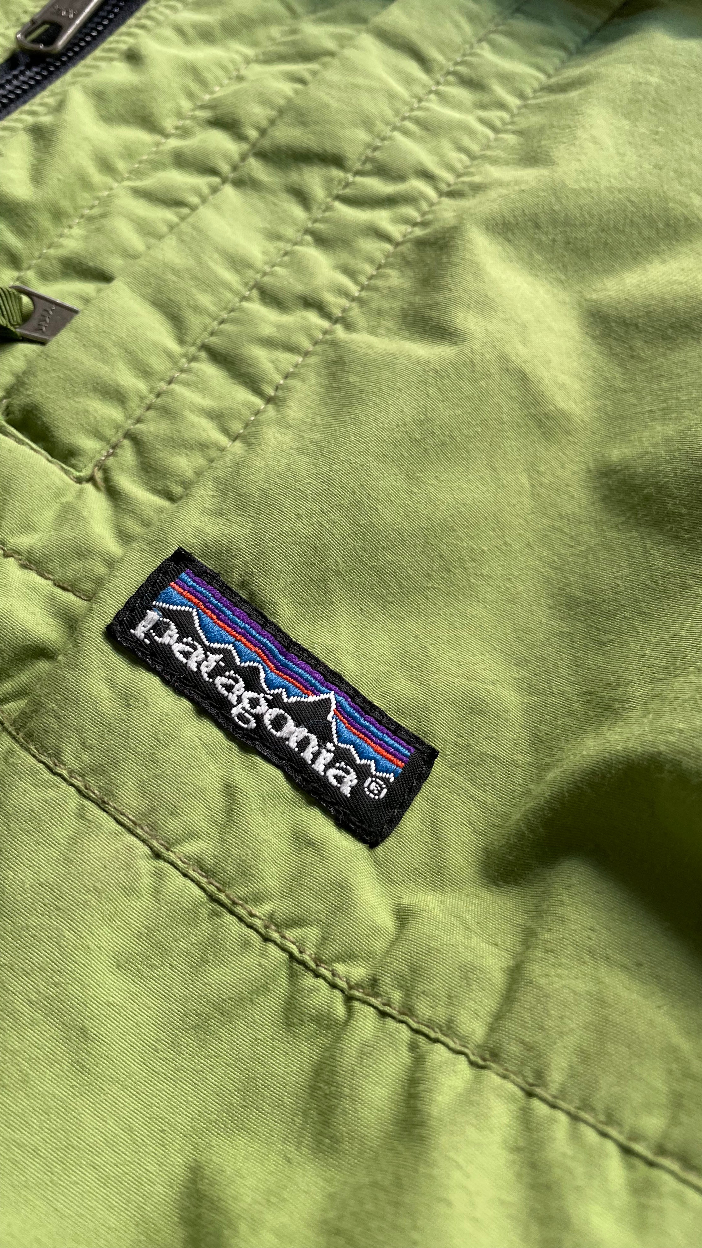 MADE IN USA 90'S ZIP NYLON JACKET / GREEN [SIZE: L USED]