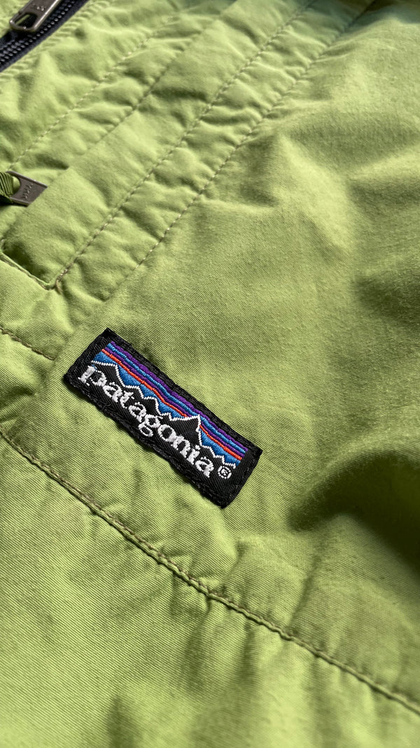 MADE IN USA 90'S ZIP NYLON JACKET / GREEN [SIZE: L USED]