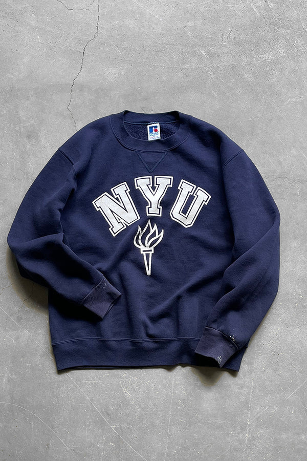 MADE IN USA 90'S NYU COLLEGE SWEATSHIRT / NAVY [SIZE: M USED]