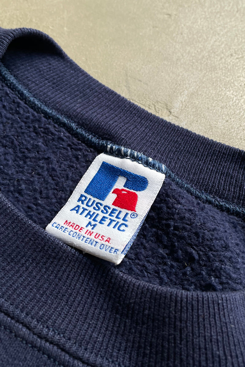 MADE IN USA 90'S NYU COLLEGE SWEATSHIRT / NAVY [SIZE: M USED]