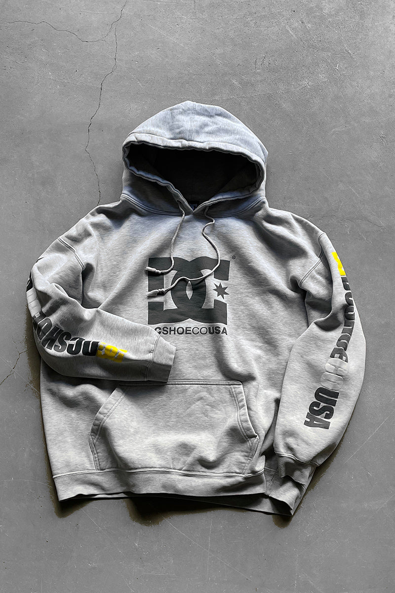 90'S LOGO SWEAT HOODIE / GRAY [SIZE: XL USED]