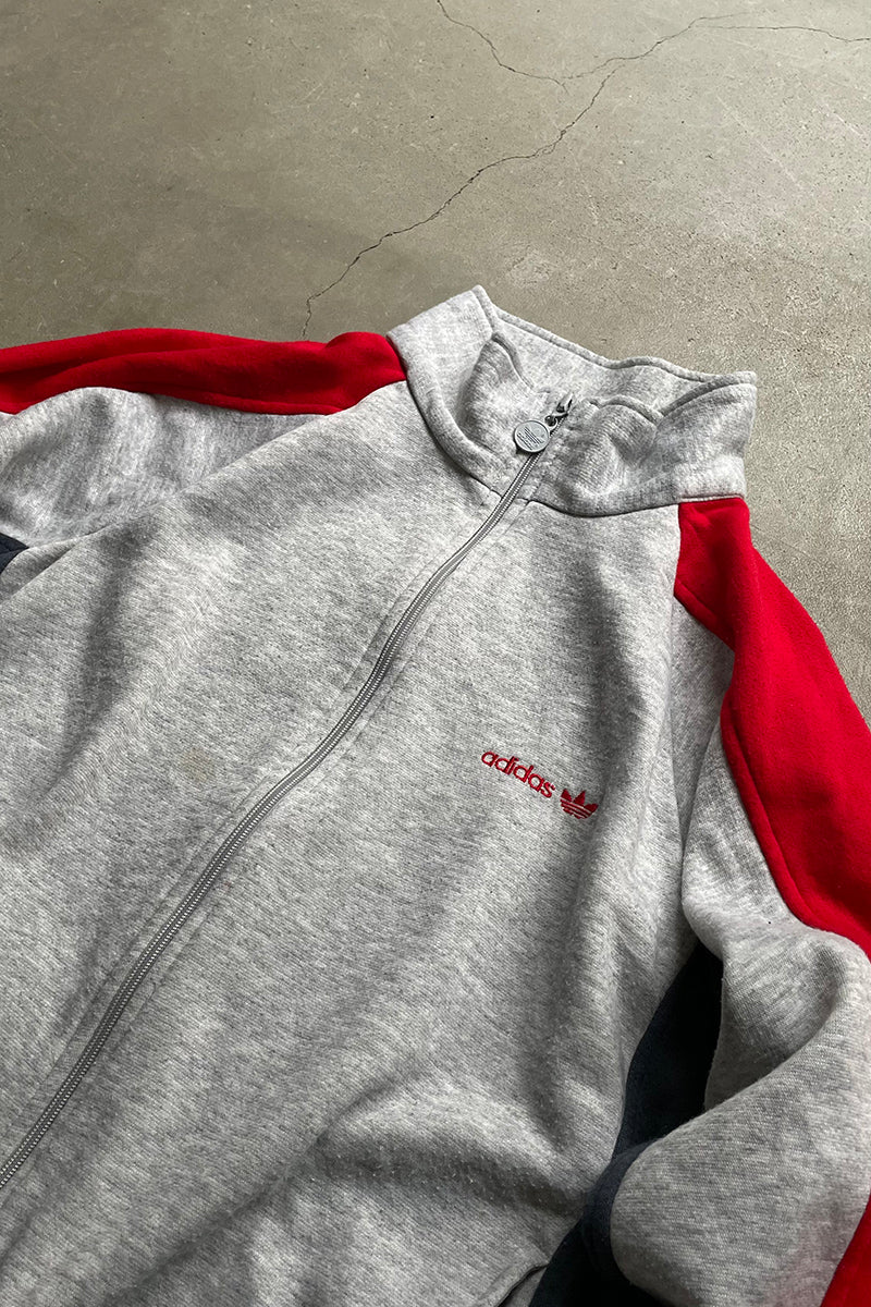 80'S ZIP SWEAT TRACK JACKET / GRAY [SIZE: M USED]