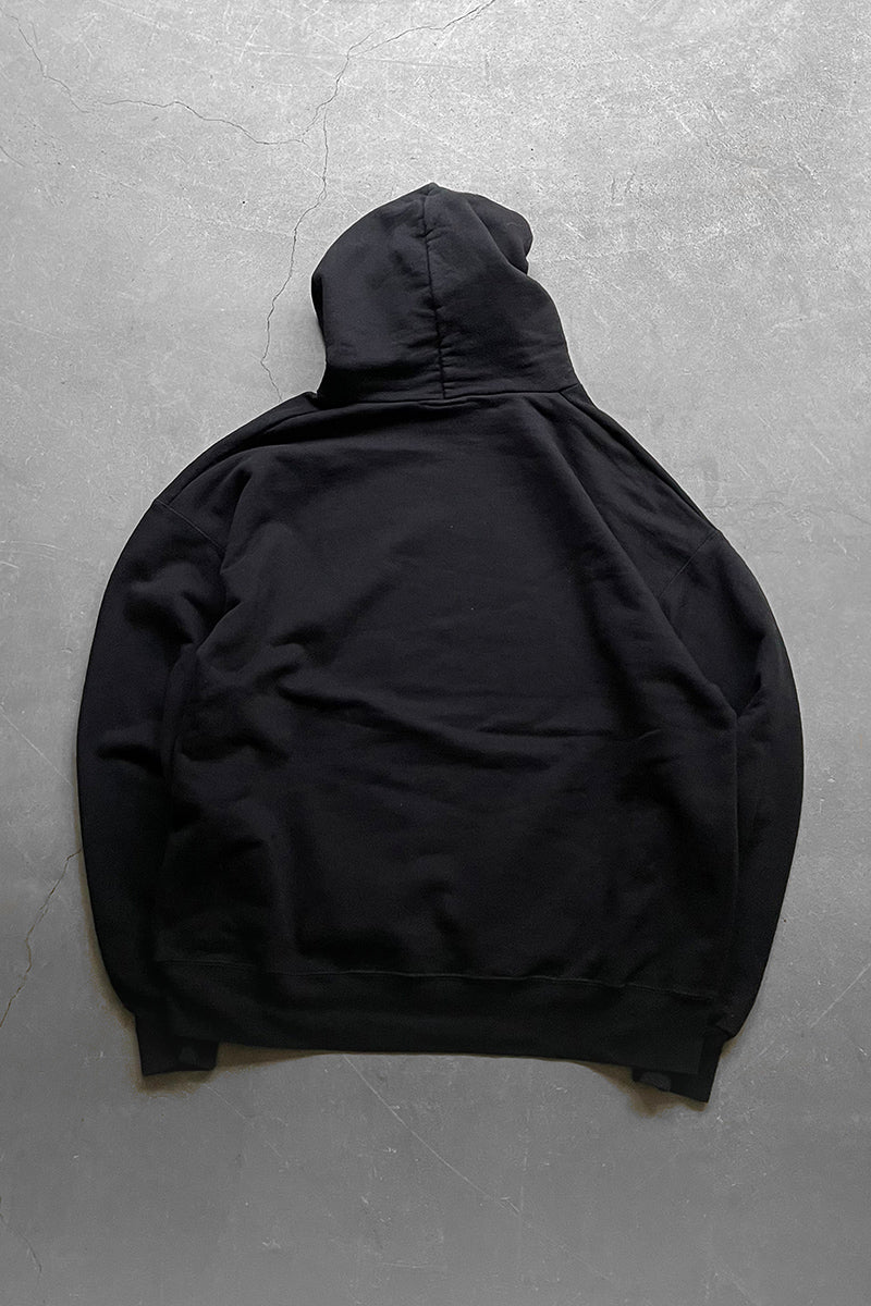 Y2K EARLY 00'S FIRE LOGO SWEAT HOODIE / BLACK [SIZE: L USED]