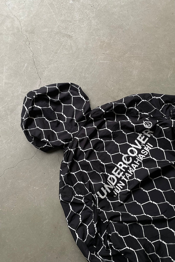 MADE IN JAPAN 16AW FENCE PRINT HOODIE NYLON JACKET / BLACK [SIZE: 3 USED]