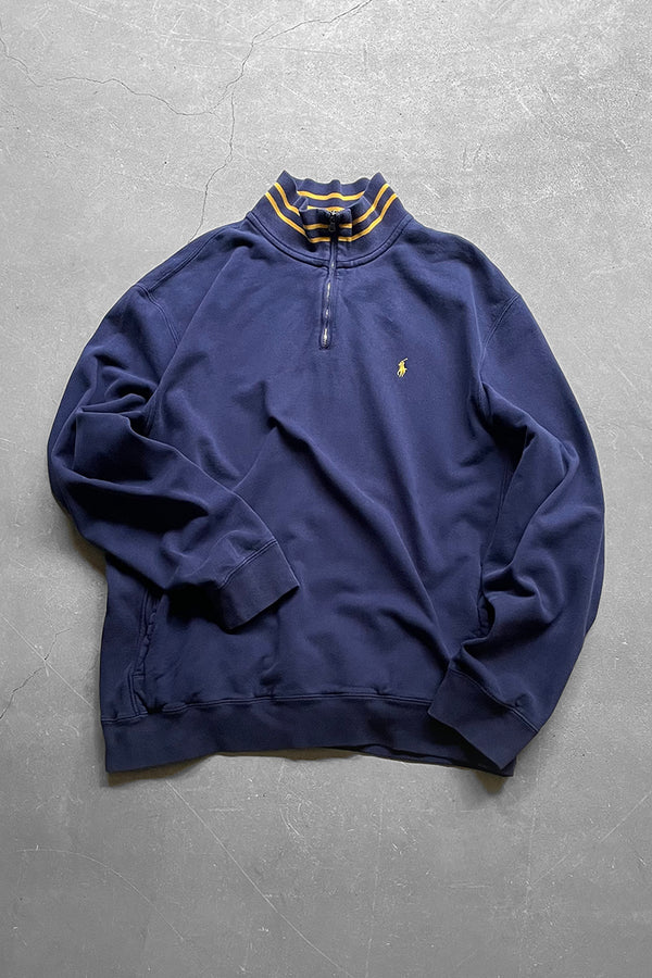 90'S HALF-ZIP SWEATSHIRT / NAVY [SIZE: XL USED]