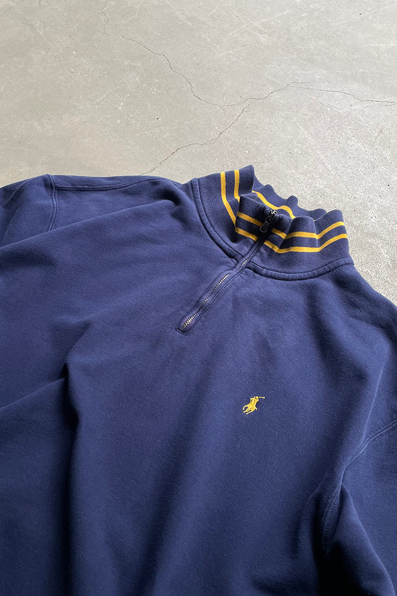 90'S HALF-ZIP SWEATSHIRT / NAVY [SIZE: XL USED]