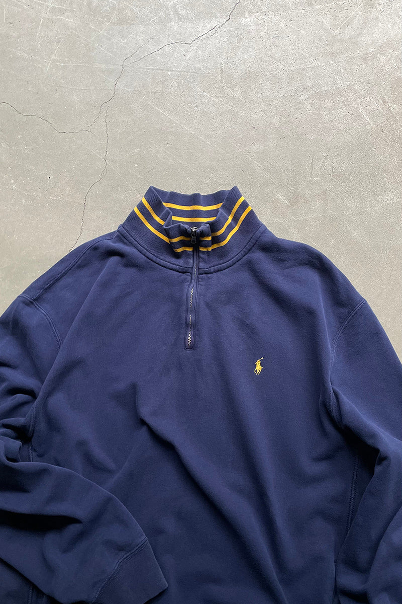 90'S HALF-ZIP SWEATSHIRT / NAVY [SIZE: XL USED]