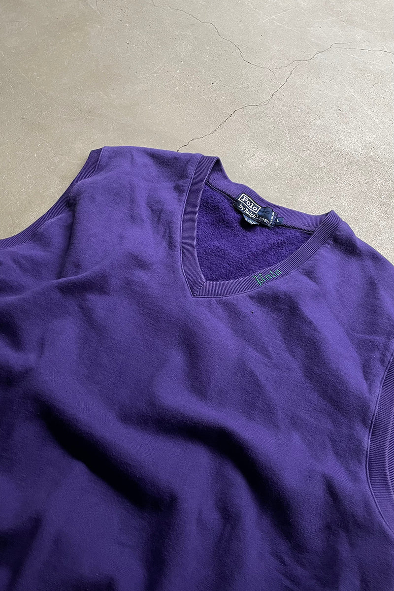 90'S SWEAT VEST / PURPLE [SIZE: L USED]
