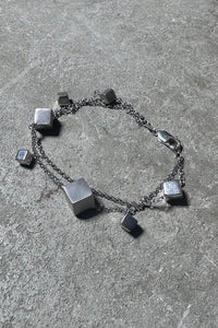 925 SILVER HART SQUARE CHARM BRACELET / SILVER [SIZE: ONE SIZE USED]