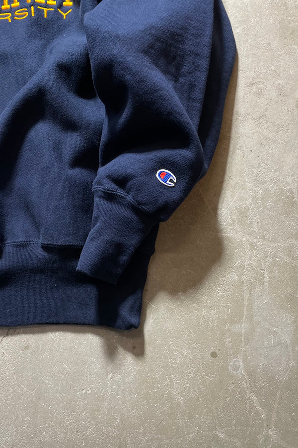 MADE IN MEXICO 90'S REVERSE WEAVE WEST VIRGINIA UNIVERSITY PRINT SWEATSHIRT / NAVY [SIZE: XL USED]