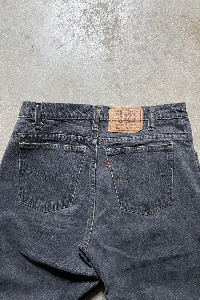 MADE IN USA 92'S 550 DENIM PANTS / BLACK [SIZE: W32L32 USED]