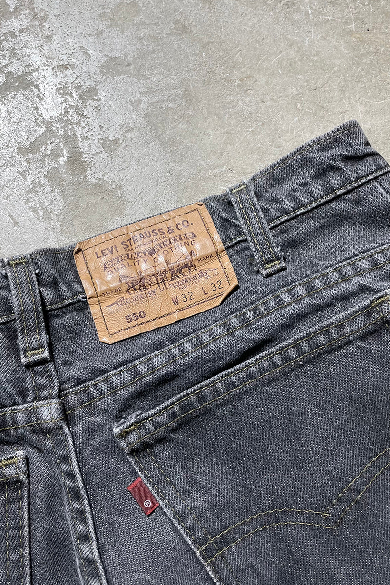 MADE IN USA 92'S 550 DENIM PANTS / BLACK [SIZE: W32L32 USED]