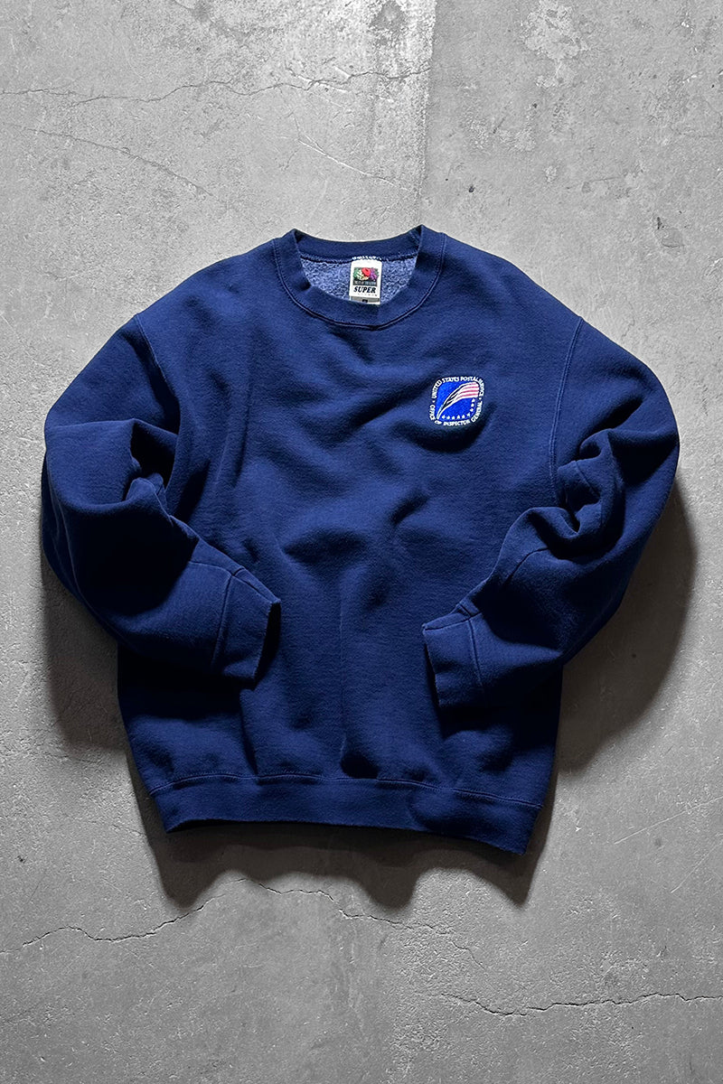 90'S USPS EMBROIDERY SWEATSHIRT / NAVY [SIZE: M USED]