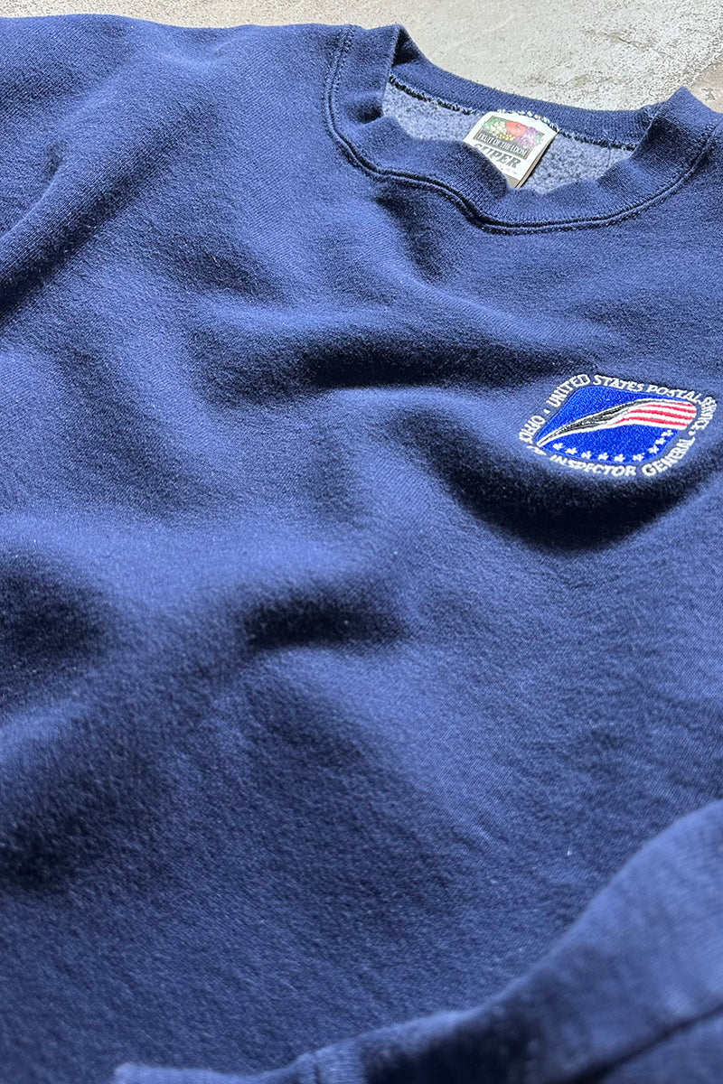 90'S USPS EMBROIDERY SWEATSHIRT / NAVY [SIZE: M USED]