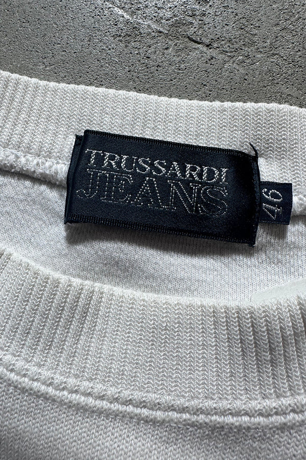 90'S LOGO EMBROIDERY SWEATSHIRT / WHITE [SIZE: M USED]