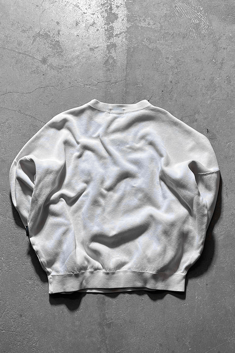 90'S LOGO EMBROIDERY SWEATSHIRT / WHITE [SIZE: M USED]