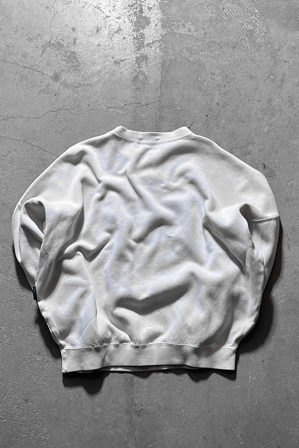 90'S LOGO EMBROIDERY SWEATSHIRT / WHITE [SIZE: M USED]