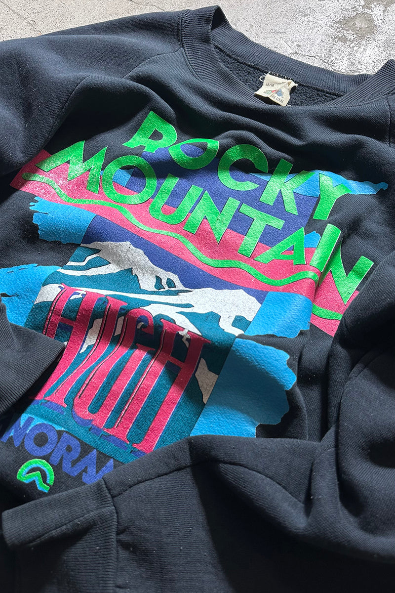 MADE IN CANADA 80'S ROCKY MOUNTAIN SWEATSHIRT / BLACK [SIZE: M USED]