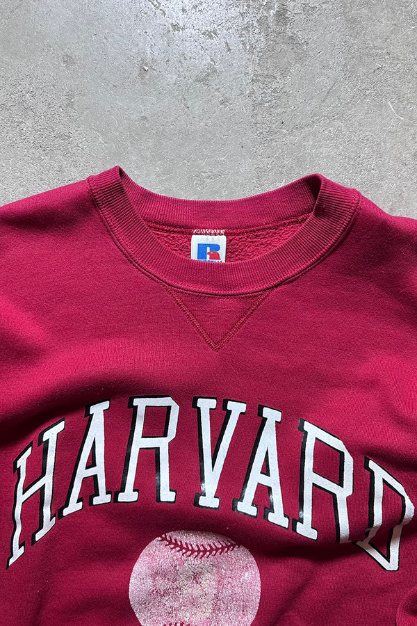 MADE IN USA 90'S HARVARD BASEBALL SWEATSHIRT / RED [SIZE: XL USED]