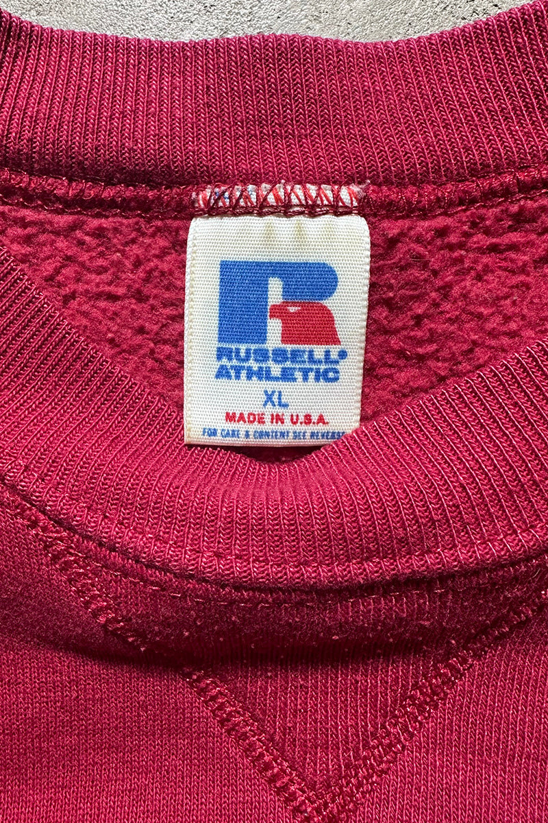MADE IN USA 90'S HARVARD BASEBALL SWEATSHIRT / RED [SIZE: XL USED]