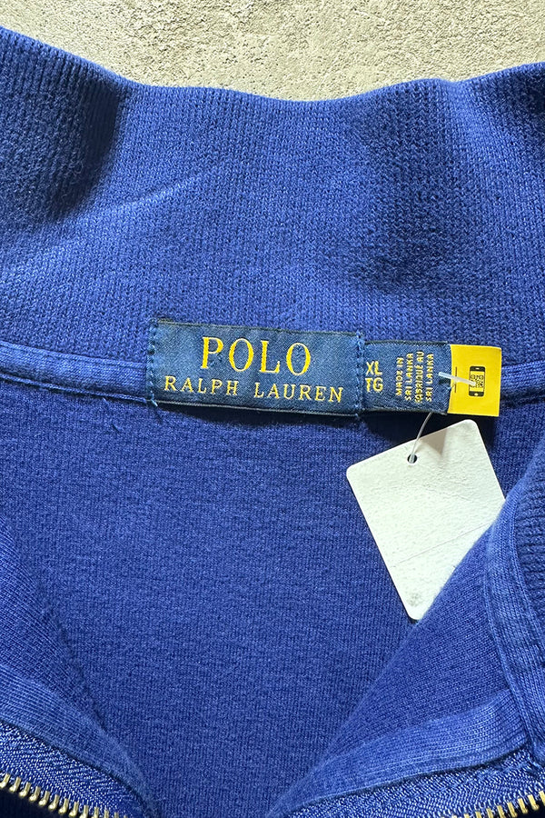 HALF ZIP COTTON KNIT SWEATER / BLUE [SIZE: XL USED]