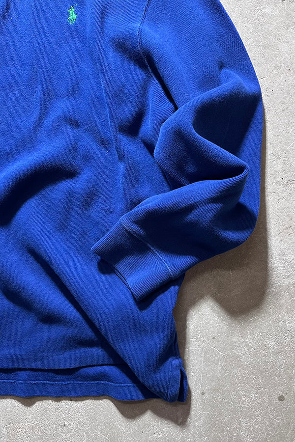 HALF ZIP COTTON KNIT SWEATER / BLUE [SIZE: XL USED]