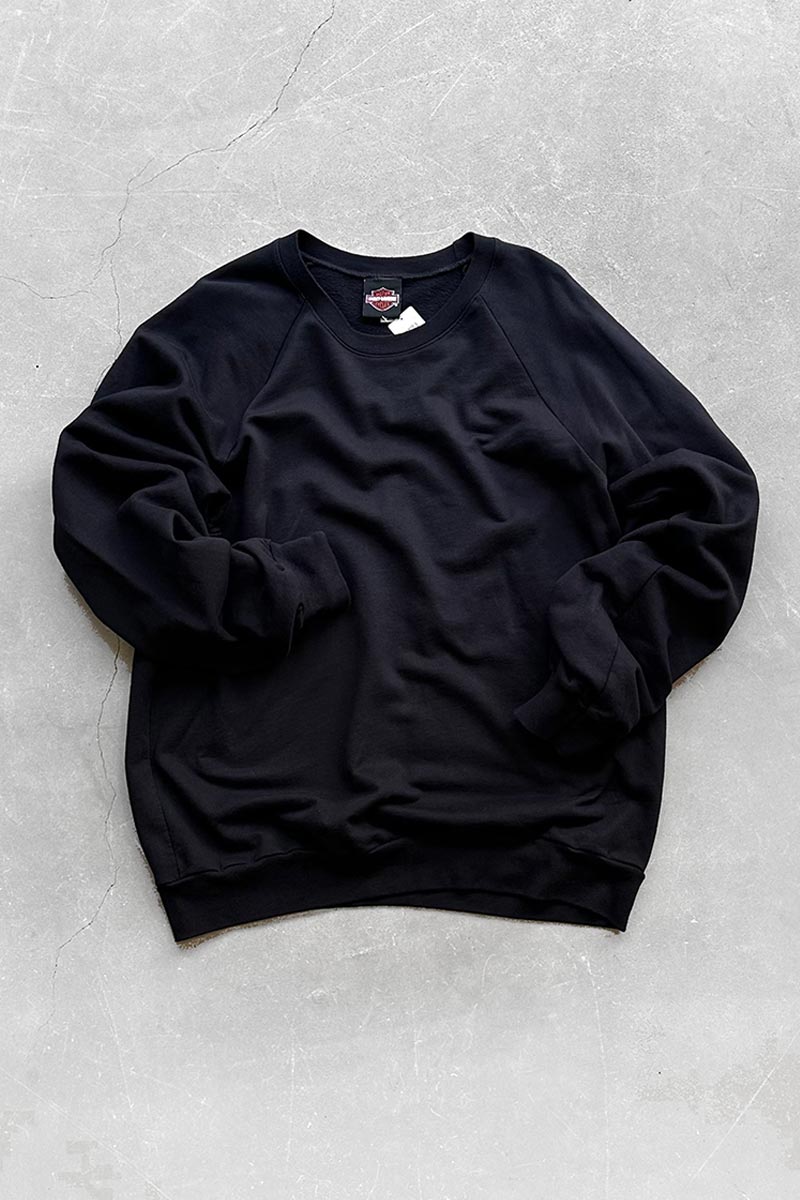 LIGHT WEIGHT RAGLAN SWEAT SHIRT / BLACK [SIZE: L USED]