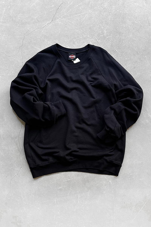 LIGHT WEIGHT RAGLAN SWEAT SHIRT / BLACK [SIZE: L USED]