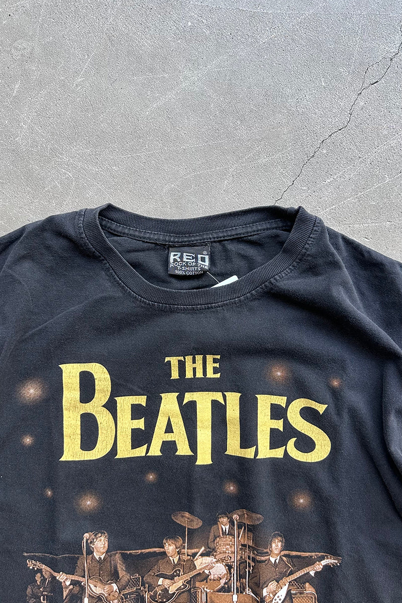 90'S BEATLES BAND T-SHIRT / BLACK [SIZE: L USED]
