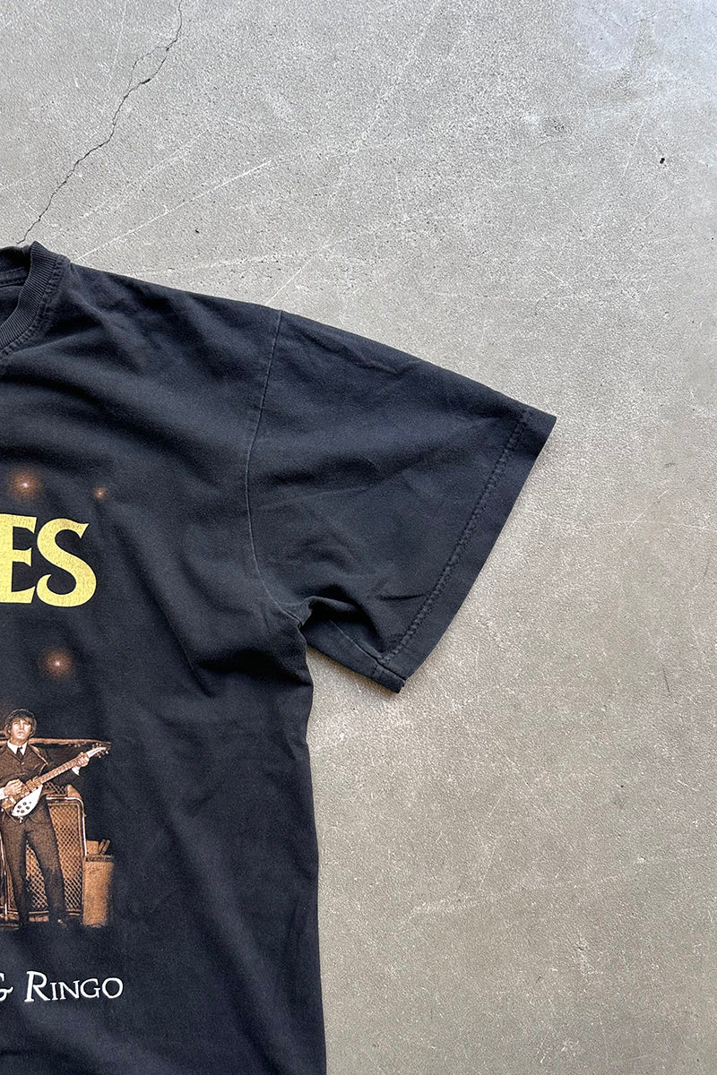 90'S BEATLES BAND T-SHIRT / BLACK [SIZE: L USED]