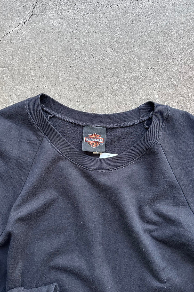 LIGHT WEIGHT RAGLAN SWEAT SHIRT / BLACK [SIZE: L USED]