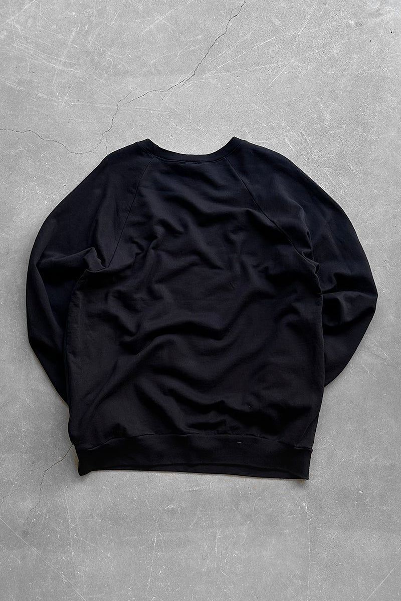 LIGHT WEIGHT RAGLAN SWEAT SHIRT / BLACK [SIZE: L USED]