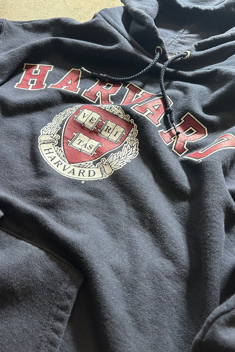 ECO HARVARD COLLEGE SWEAT HOODIE / BLACK [SIZE: M USED]