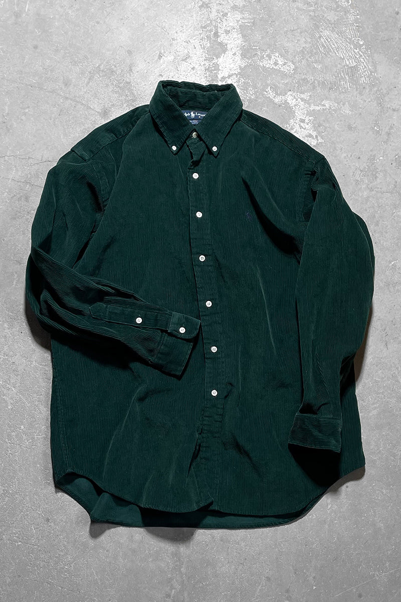 90'S BRAKE CORDUROY SHIRT / GREEN [SIZE: L USED]