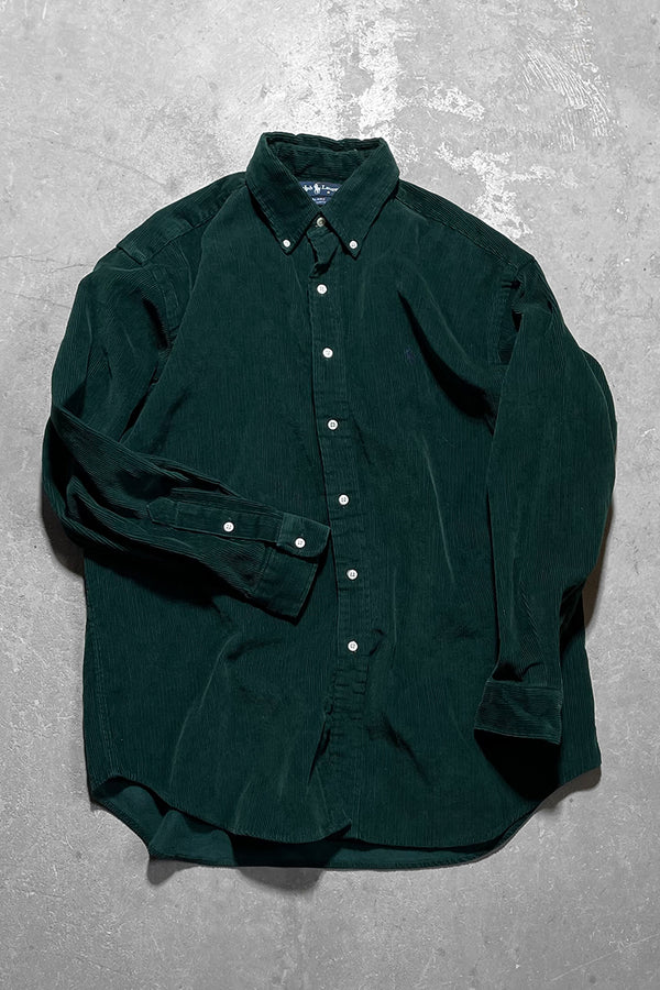 90'S BRAKE CORDUROY SHIRT / GREEN [SIZE: L USED]
