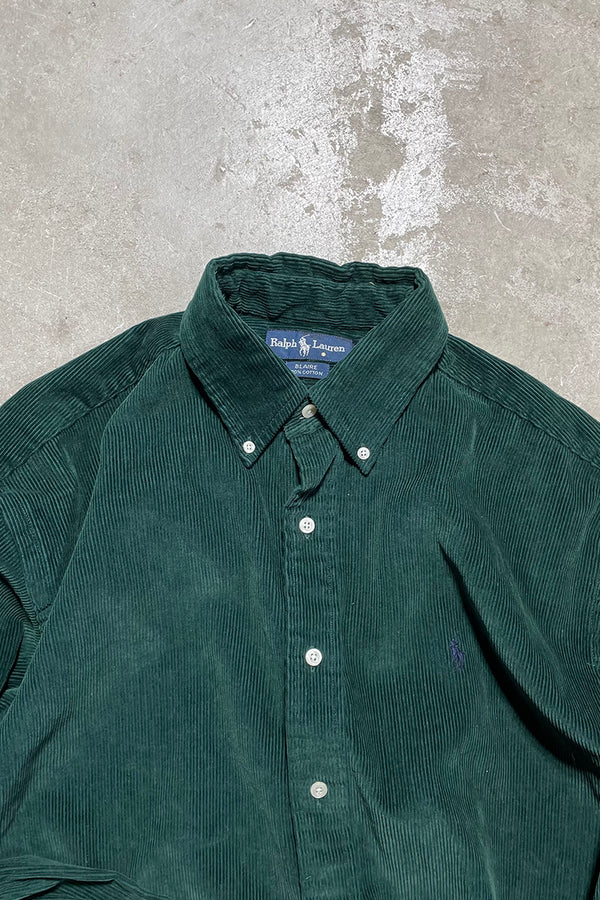 90'S BRAKE CORDUROY SHIRT / GREEN [SIZE: L USED]