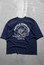 画像をギャラリービューアに読み込む, MADE IN USA 80&#39;S CATTLE COMPANY T-SHIRT / NAVY [SIZE:XLUSED]
